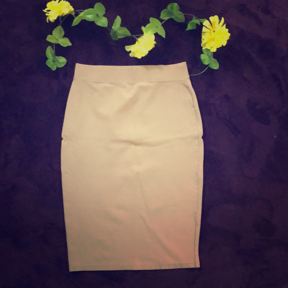 Khaki women’s pencil skirt